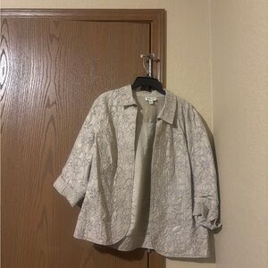 Coldwater Creek Beige Floral Blazer